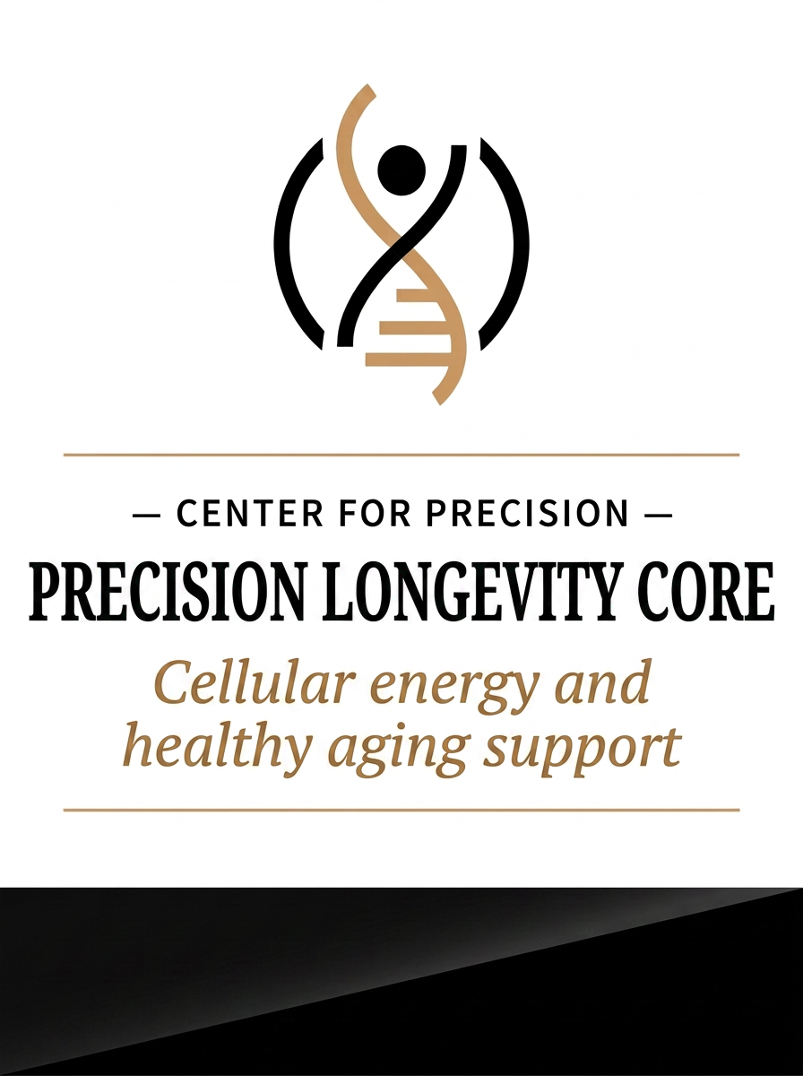 Precision Longevity Core™ supplement bottle — Cellular energy and healthy aging support